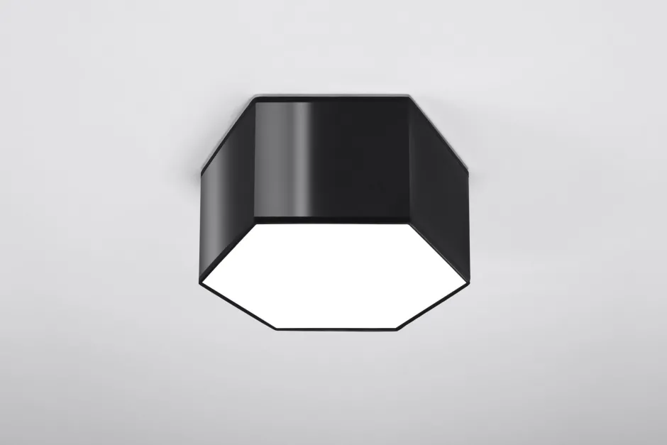 Sollux Deckenlampe blendarm Modern flach klein Schwarz 2x E27< Deckenleuchten|Flurlampen