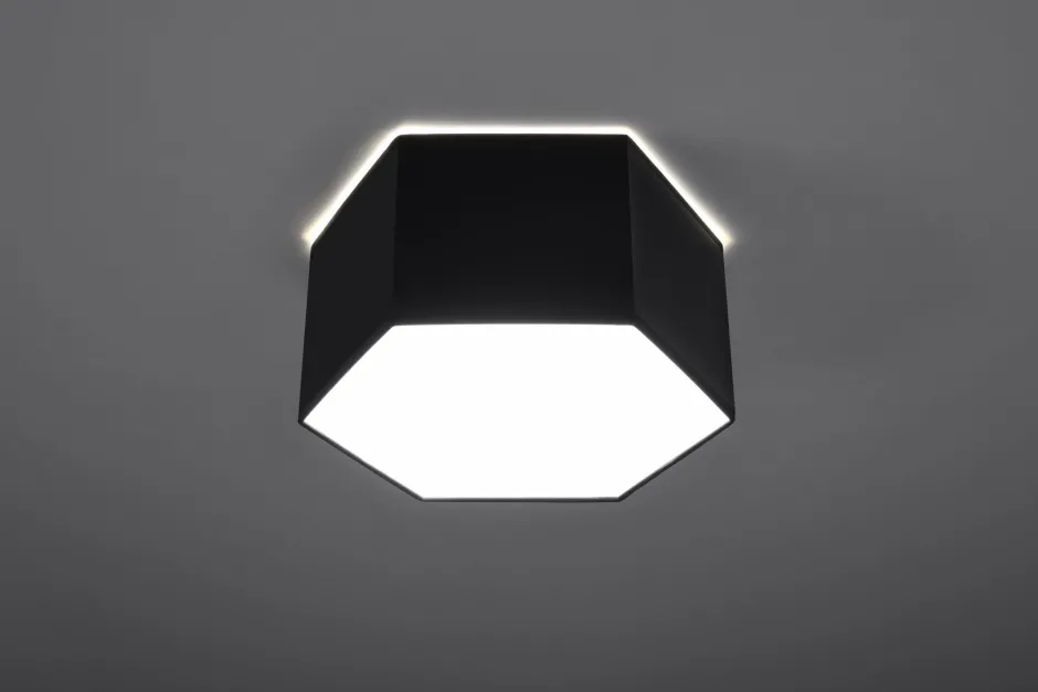 Sollux Deckenlampe blendarm Modern flach klein Schwarz 2x E27< Deckenleuchten|Flurlampen