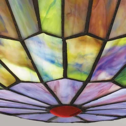 Deckenleuchten|Flurlampen*Elstead Deckenlampe Buntglas Ø 42 cm rund 2x E27 Tiffany Stil