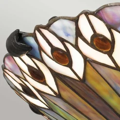 Deckenleuchten|Flurlampen*Elstead Deckenlampe Buntglas Ø 42 cm rund 2x E27 Tiffany Stil