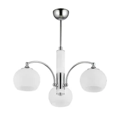 Jupiter Deckenlampe Chrom Weiß 3-flmg NABO Esszimmer E27< Deckenleuchten|Esszimmer Lampen