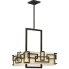Deckenleuchten|Moderne Lampen*Elstead Deckenlampe Creme Bronze Metall Leinen CHINO