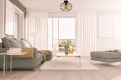 Flurlampen|Bürolampen*Belis Deckenlampe E27 Ø25 cm Schwarz Honig blendarm Retro