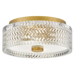 Elstead Deckenlampe E27 Kristall rund D: 30,5 cm in Messing Antik< Deckenleuchten|Flurlampen