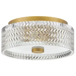 Elstead Deckenlampe E27 Kristall rund D: 30,5 cm in Messing Antik< Deckenleuchten|Flurlampen