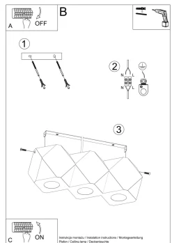 Holzlampen|Moderne Lampen*Sollux Deckenlampe 3-flammig 36 cm klein Holz GU10 wohnlich