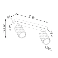 Sollux Deckenlampe 2-flammig 30 cm lang klein GU10 in Creme Modern< Flurlampen|Wohnzimmerlampen