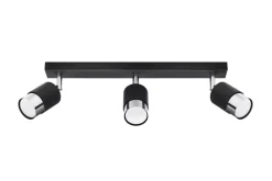 Deckenleuchten|Flurlampen*Sollux Deckenlampe 3-flammig 45 cm Schwarz Chrom schwenkbar