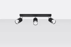 Deckenleuchten|Flurlampen*Sollux Deckenlampe 3-flammig 45 cm Schwarz Chrom schwenkbar