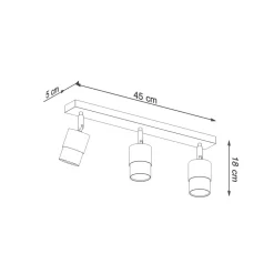 Deckenleuchten|Flurlampen*Sollux Deckenlampe 3-flammig 45 cm Schwarz Chrom schwenkbar