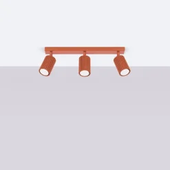 Flurlampen|Küchenlampen*Sollux Deckenlampe 3-flammig B: 45 cm klein GU10 Rot aus Aluminium
