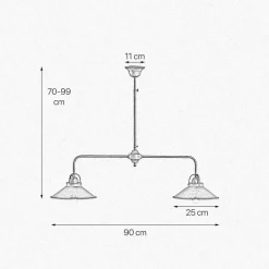 Messinglampen|Rustikale Lampen*Giovanni Battista Deckenlampe 2-flammig E27 in Bronze Antik Echt-Messing
