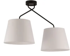 Sigma Deckenlampe 2-flammig E27 Schwarz Weiß Design blendarm< Schlafzimmer Lampen|Moderne Lampen