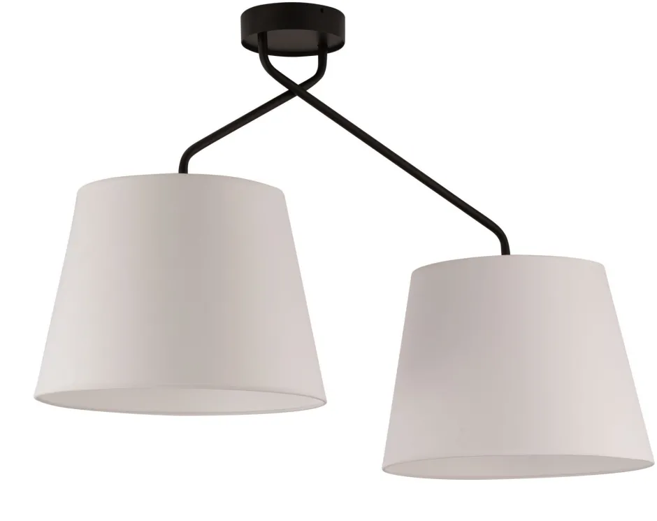 Sigma Deckenlampe 2-flammig E27 Schwarz Weiß Design blendarm< Schlafzimmer Lampen|Moderne Lampen