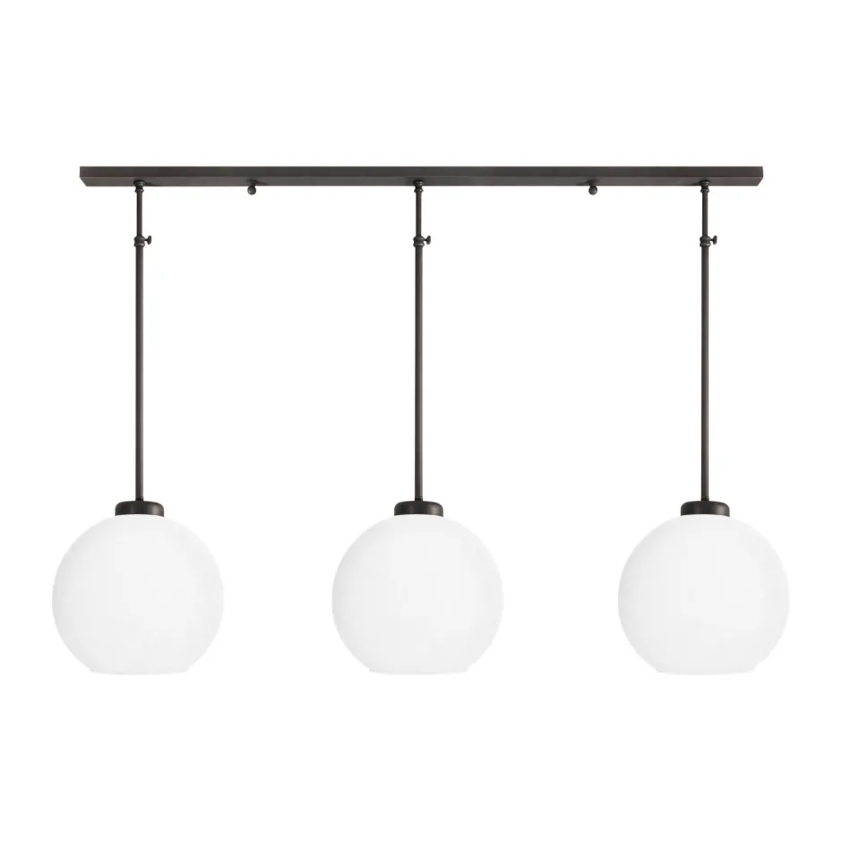 Deckenleuchten|Hängelampen*Giovanni Battista Deckenlampe 3-flammig Messing Glas höhenverstellbar E27