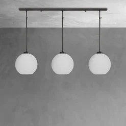 Deckenleuchten|Hängelampen*Giovanni Battista Deckenlampe 3-flammig Messing Glas höhenverstellbar E27