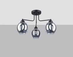 Sollux Deckenlampe 3-flammig Schwarz Rauchglas E27 Modern< Deckenleuchten|Moderne Lampen