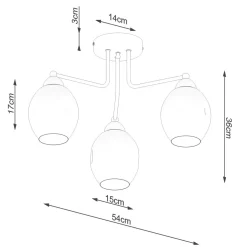 Sollux Deckenlampe 3-flammig Schwarz Rauchglas E27 Modern< Deckenleuchten|Moderne Lampen