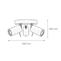 Easylight Deckenlampe 3-flammig Weiß Ø 20 cm Metall verstellbar< Deckenleuchten|Flurlampen
