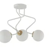 Deckenleuchten|Kugellampen*Sigma Deckenlampe 3-flammig Weiß Gold Metall Glas satiniert