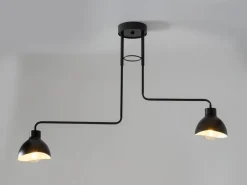Deckenleuchten|Moderne Lampen*Sigma Deckenlampe 2-flammig Weiß Schwarz E27 L:93 cm länglich