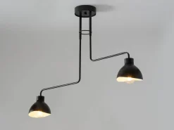 Deckenleuchten|Moderne Lampen*Sigma Deckenlampe 2-flammig Weiß Schwarz E27 L:93 cm länglich