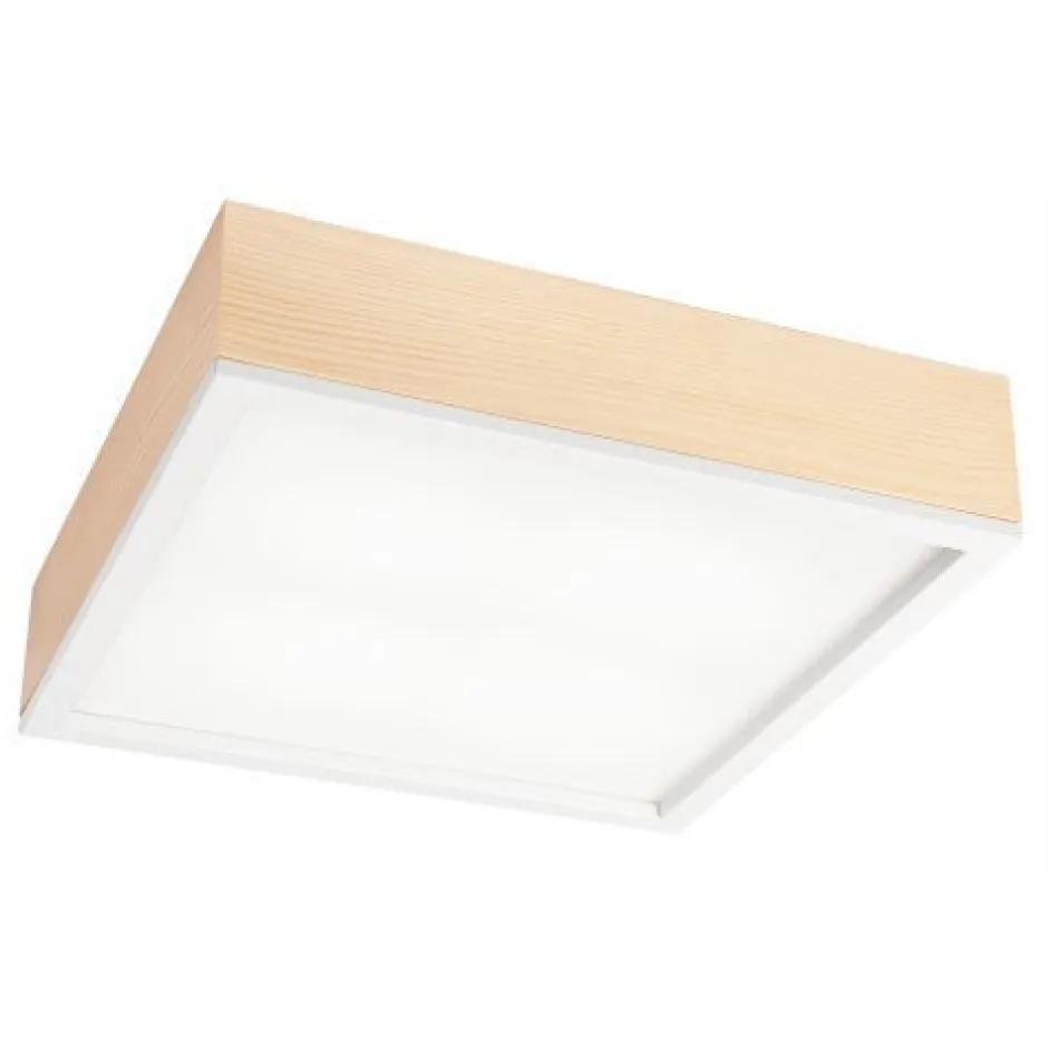 Deckenleuchten|Flurlampen*Lamkur Deckenlampe Glas blendarm Holz Pinie E27 B:38,5 cm