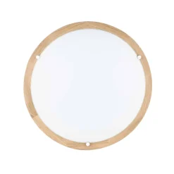 Spot Light Deckenlampe Glas Holz wohnlich blendarm Ø35cm rund< Glaslampen|Holzlampen