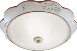 Deckenleuchten|Flurlampen*Ferroluce Deckenlampe Glas Keramik E27 Ø 45 cm rund 2-flammig