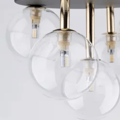 TK Lighting Deckenlampe Glas Metall Ø 35 cm klein Schwarz Gold 5x G9< Deckenleuchten|Badezimmer Lampe