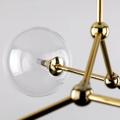 TK Lighting Deckenlampe Glas Metall 74 cm lang in Gold 4x G9 VINZA< Deckenleuchten|Badezimmer Lampe