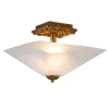 Elstead Deckenlampe Glas Metall B: 36,8 cm 2x E27 in Gold antik Weiß< Deckenleuchten|Flurlampen