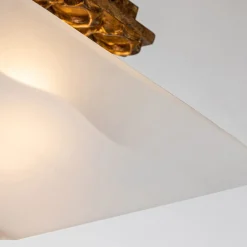 Elstead Deckenlampe Glas Metall B: 36,8 cm 2x E27 in Gold antik Weiß< Deckenleuchten|Flurlampen