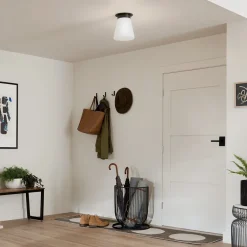 Deckenleuchten|Flurlampen*Elstead Deckenlampe Glas Metall D: 21,6 cm klein Schwarz Weiß