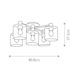 Flurlampen|Bürolampen*Elstead Deckenlampe Glas Metall E27 80,8 cm breit in Messing antik