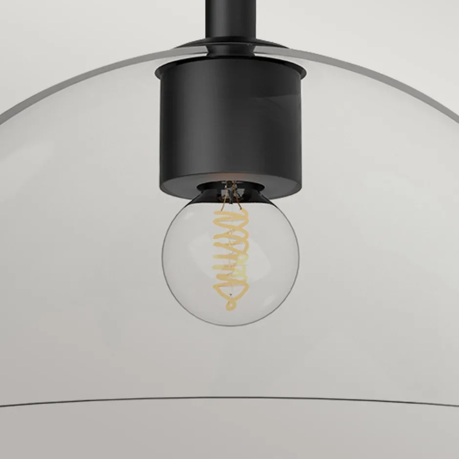 Elstead Deckenlampe Glas Metall E27 D: 30,5 cm rund Schwarz< Deckenleuchten|Flurlampen