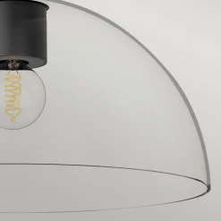 Elstead Deckenlampe Glas Metall E27 D: 30,5 cm rund Schwarz< Deckenleuchten|Flurlampen