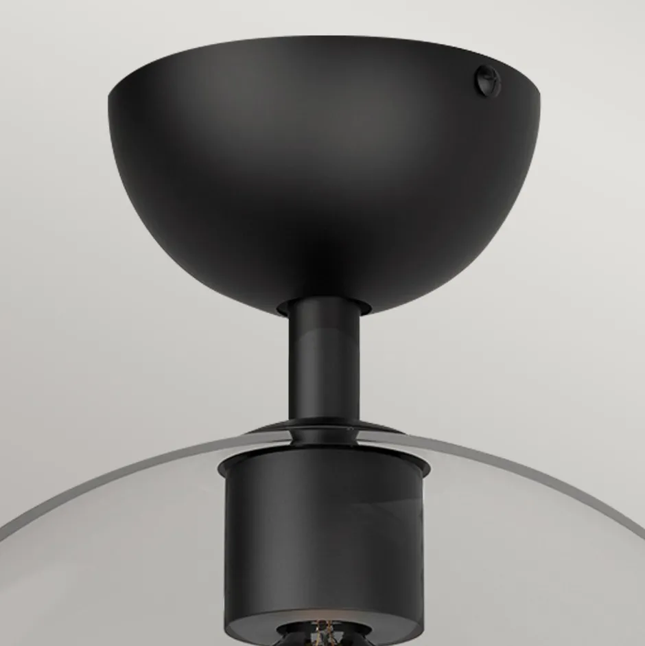 Elstead Deckenlampe Glas Metall E27 D: 30,5 cm rund Schwarz< Deckenleuchten|Flurlampen