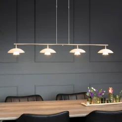 Deckenleuchten|Badezimmer Lampe*Steinhauer Deckenlampe Glas Metall 4-flmg 120 cm inkl. G9 blendarm