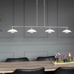 Deckenleuchten|Badezimmer Lampe*Steinhauer Deckenlampe Glas Metall 4-flmg 120 cm inkl. G9 blendarm