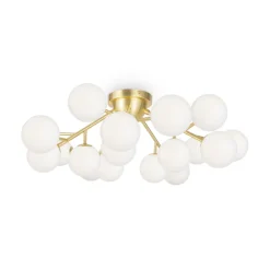 Maytoni Deckenlampe Glas Metall G9 75 cm breit in Gold Weiß< Deckenleuchten|Badezimmer Lampe