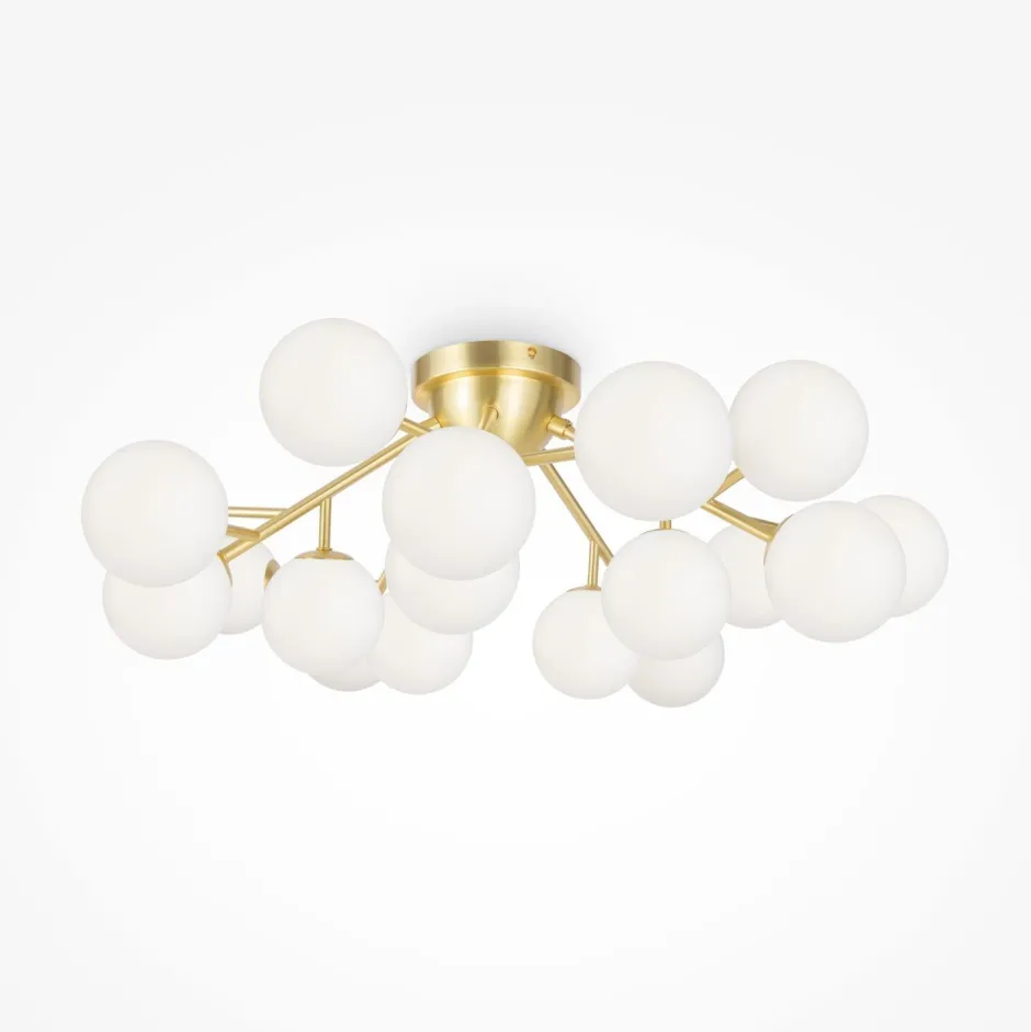 Maytoni Deckenlampe Glas Metall G9 75 cm breit in Gold Weiß< Deckenleuchten|Badezimmer Lampe