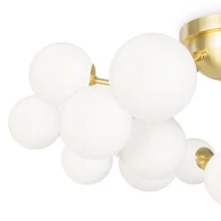 Maytoni Deckenlampe Glas Metall G9 75 cm breit in Gold Weiß< Deckenleuchten|Badezimmer Lampe