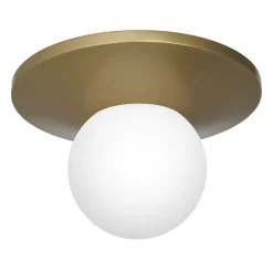 Luminex Deckenlampe Glas Metall in Gold Ø29 cm E14 blendarm< Deckenleuchten|Badezimmer Lampe