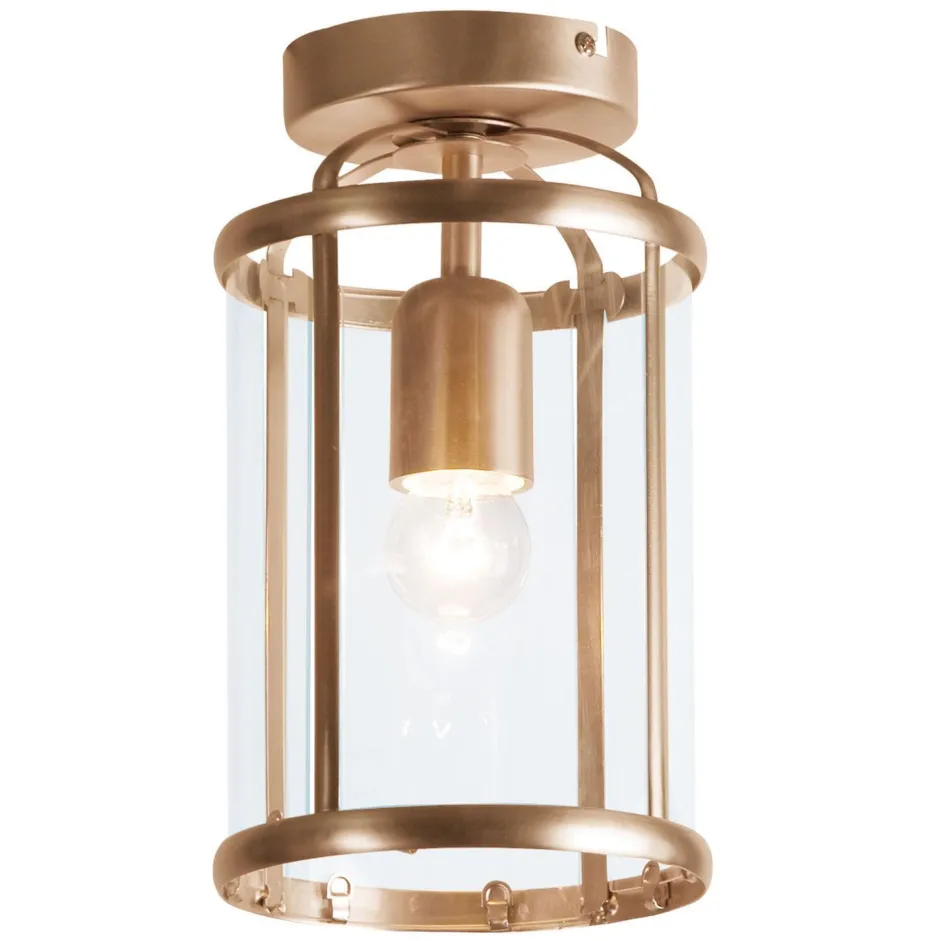 Steinhauer Deckenlampe Glas Metall in Bronze Ø16 cm E27 Klassisch< Deckenleuchten|Badezimmer Lampe
