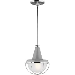 Deckenleuchten|Industrie Lampen*Elstead Deckenlampe Glas Metall Industrial in Nickel E27 Ø23cm