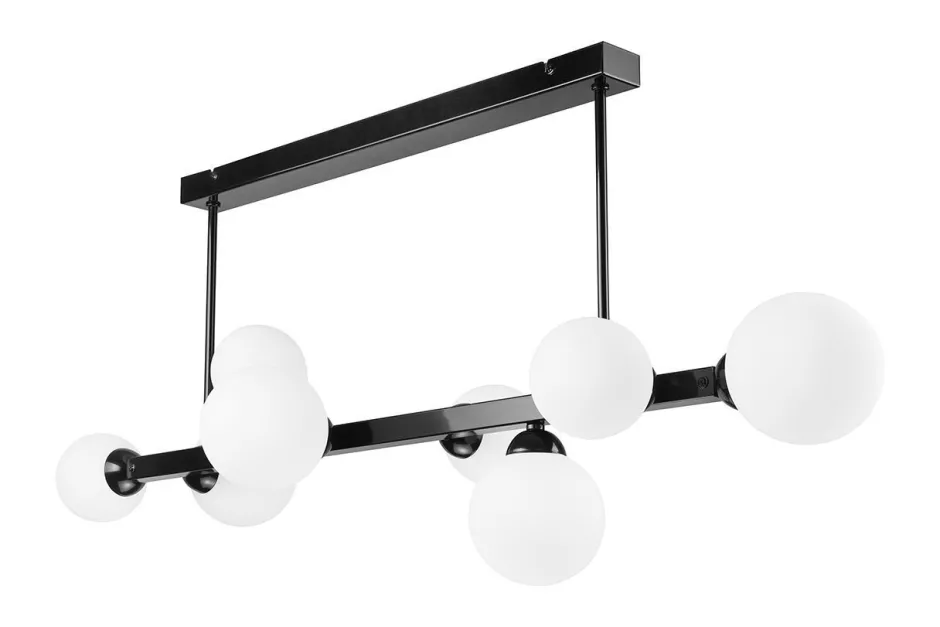 Lamkur Deckenlampe Glas Metall Kugelschirme Schwarz Weiß 102 cm lang< Deckenleuchten|Bürolampen