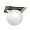 Deckenleuchten|Badezimmer Lampe*Luminex Deckenlampe Glas Metall Schwarz Weiß Gold L:22 cm Kugel