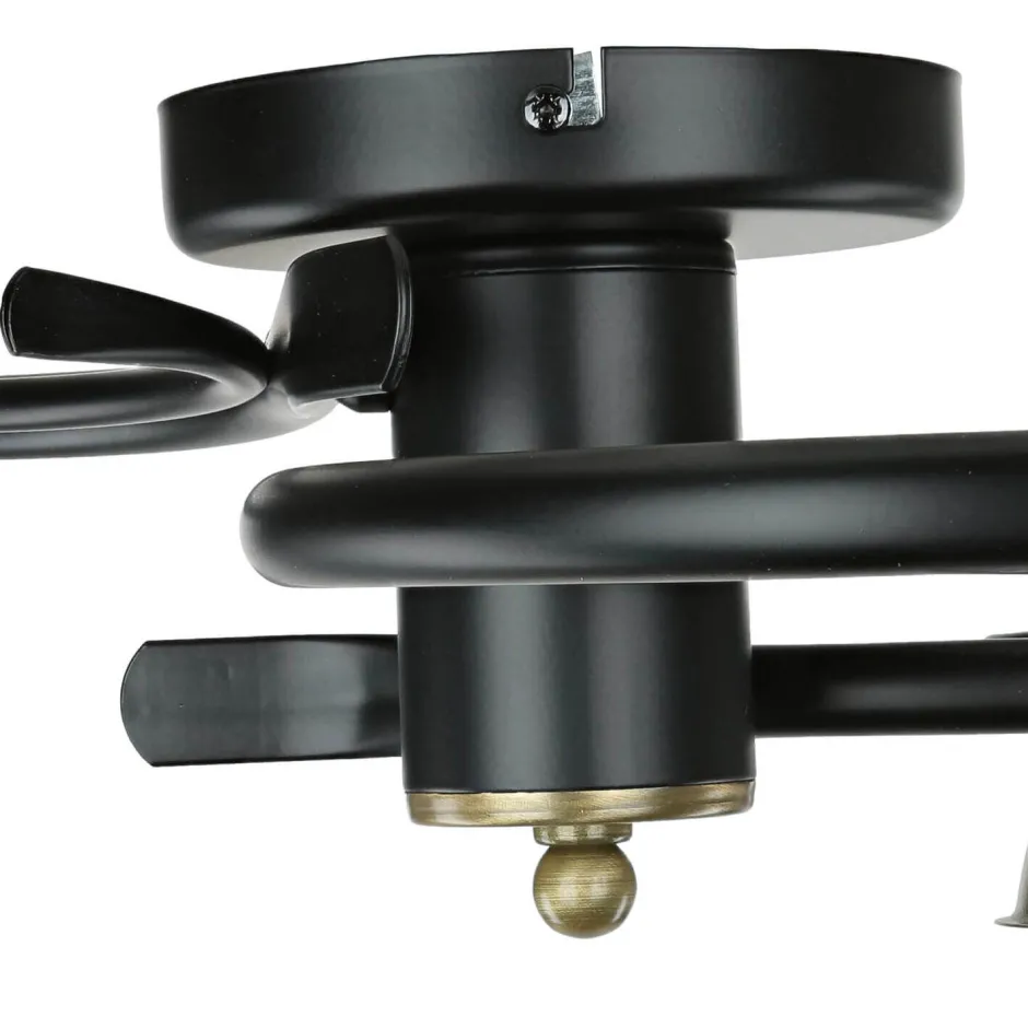 Glaslampen|Metall Lampen*Luminex Deckenlampe Glas Metall Schwarz Weiß Messing 3-flammig