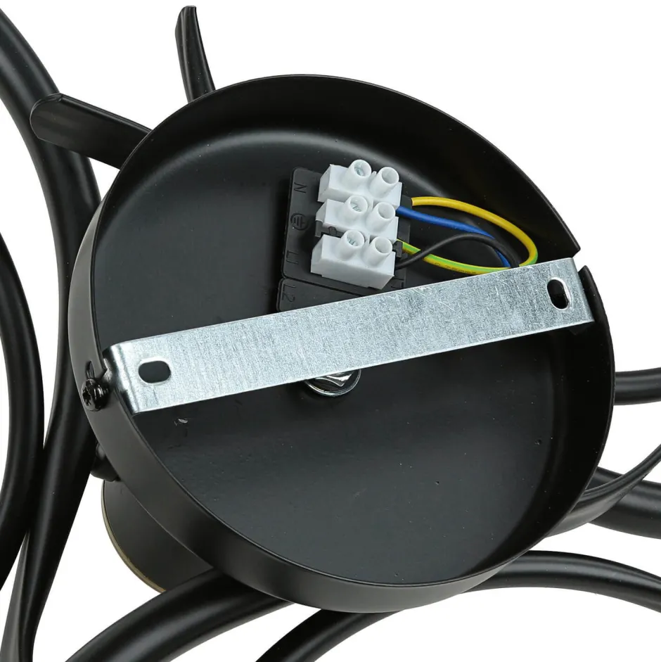 Glaslampen|Metall Lampen*Luminex Deckenlampe Glas Metall Schwarz Weiß Messing 3-flammig